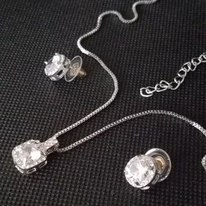 NEW LUXURY SET CRYSTAL ZIRCON IN SILVER